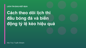 Read more about the article Cách theo dõi lịch thi đấu bóng đá và biến động tỷ lệ kèo hiệu quả